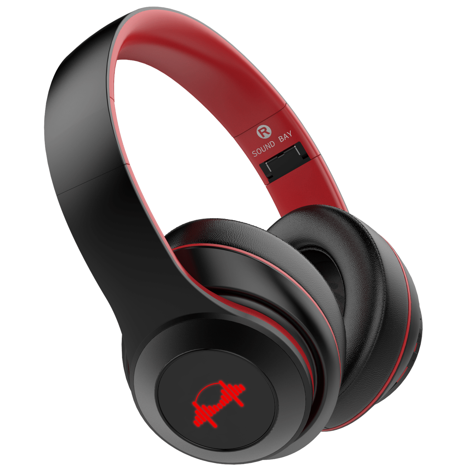 black and red headphones